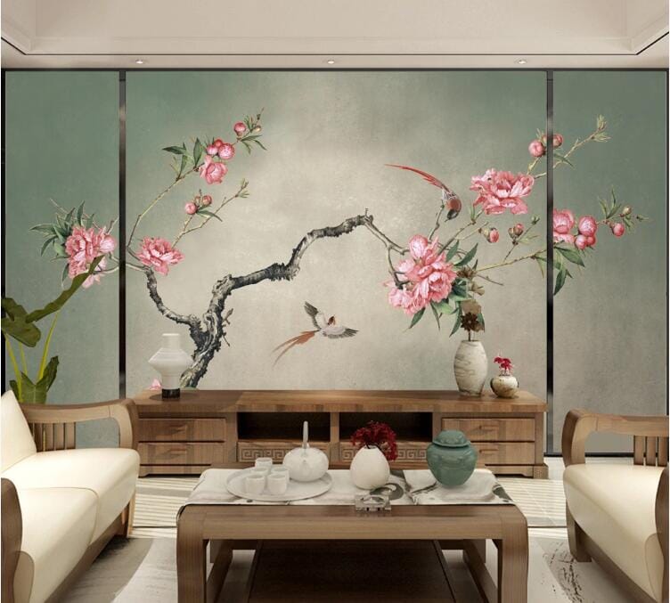 3D Pink Flowers 1918 Wall Murals Wallpaper AJ Wallpaper 2
