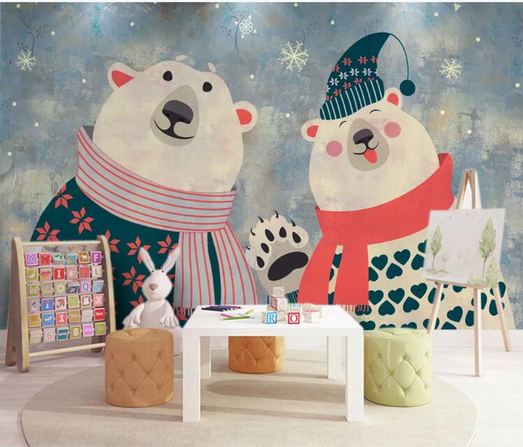 3D Cute Bear 365 Wall Murals Wallpaper AJ Wallpaper 2