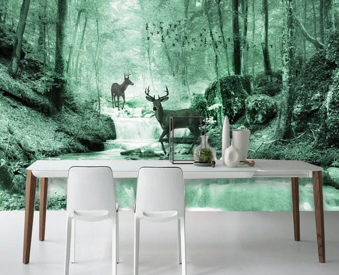 3D River Fawn WC1062 Wall Murals Wallpaper AJ Wallpaper 2