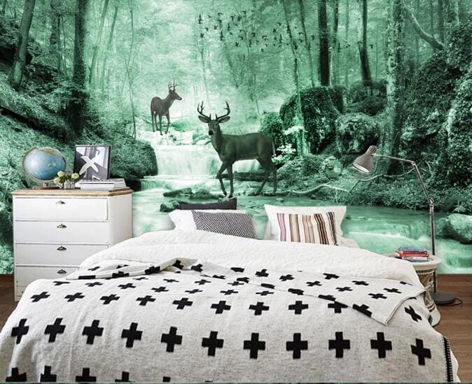 3D River Fawn WC1062 Wall Murals Wallpaper AJ Wallpaper 2