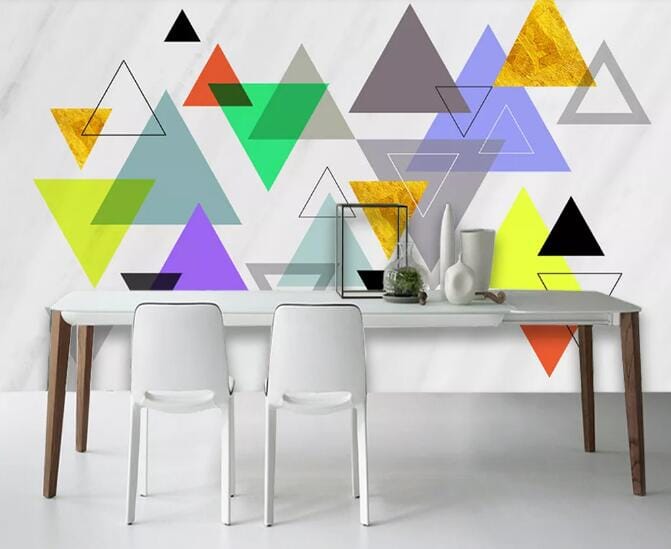 3D Colored Triangle WC1063 Wall Murals Wallpaper AJ Wallpaper 2
