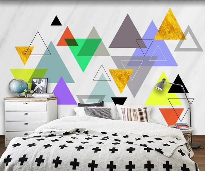 3D Colored Triangle WC1063 Wall Murals Wallpaper AJ Wallpaper 2