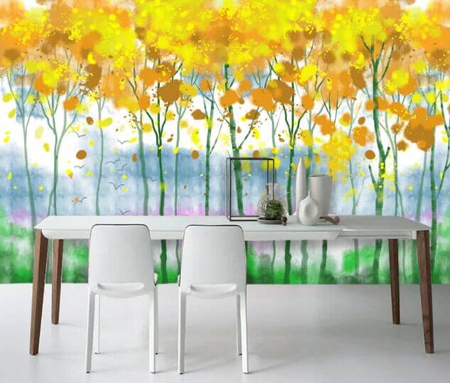 3D Yellow Forest WC974 Wall Murals Wallpaper AJ Wallpaper 2