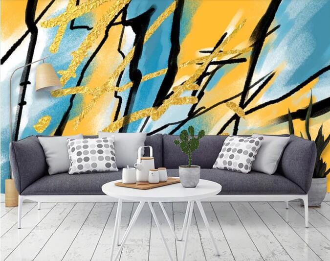 3D Yellow Graffiti WC1075 Wall Murals Wallpaper AJ Wallpaper 2