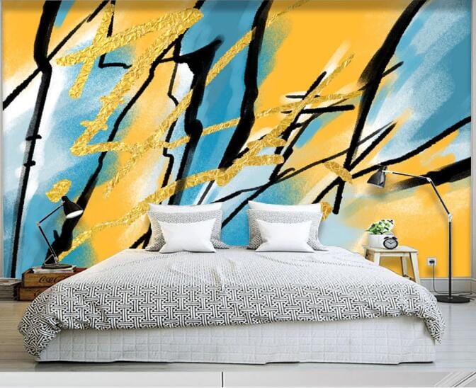 3D Yellow Graffiti WC1075 Wall Murals Wallpaper AJ Wallpaper 2