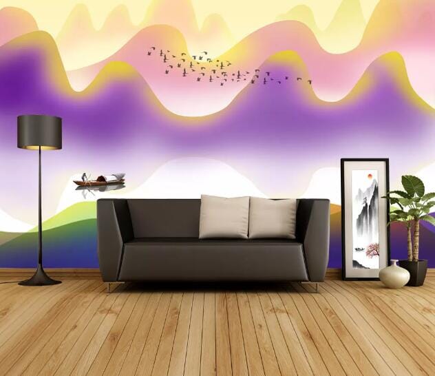3D Sunset Mountain WC1069 Wall Murals Wallpaper AJ Wallpaper 2