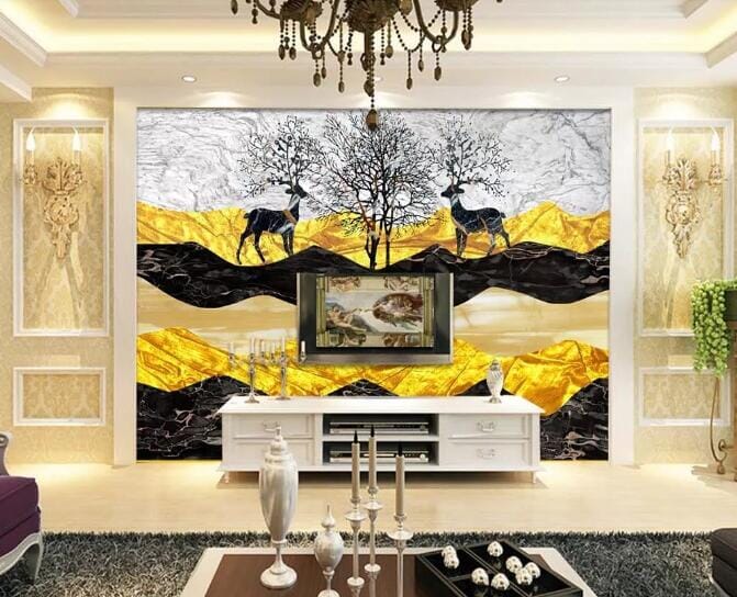 3D Black Fawn WC1049 Wall Murals Wallpaper AJ Wallpaper 2