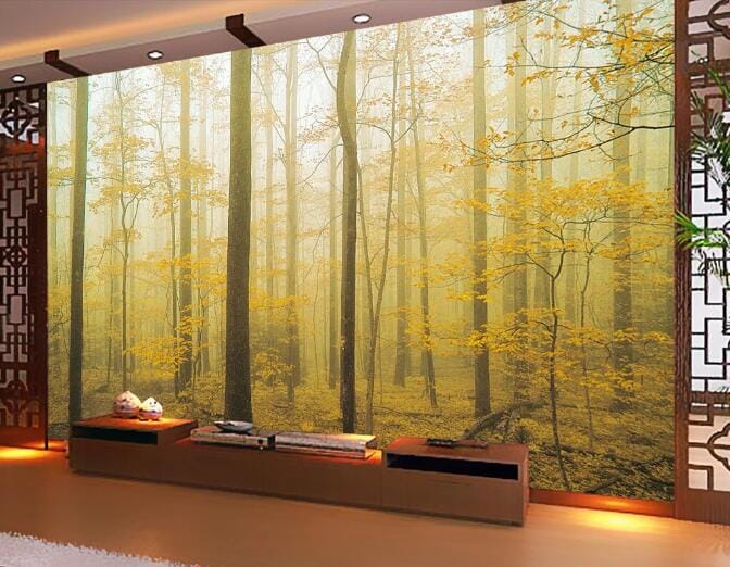3D Foggy Forest WC116 Wall Murals Wallpaper AJ Wallpaper 2