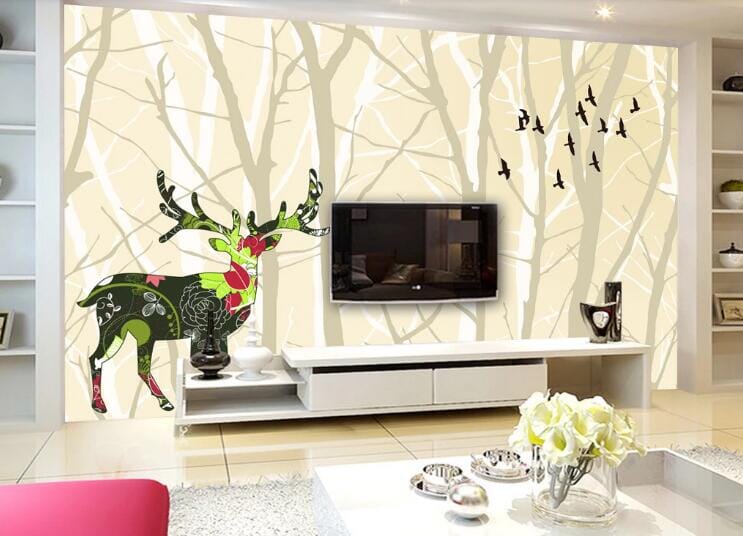 3D Color Deer WC135 Wall Murals Wallpaper AJ Wallpaper 2