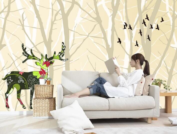 3D Color Deer WC135 Wall Murals Wallpaper AJ Wallpaper 2