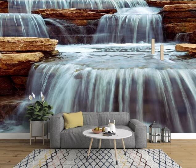 3D Small Waterfall WC138 Wall Murals Wallpaper AJ Wallpaper 2