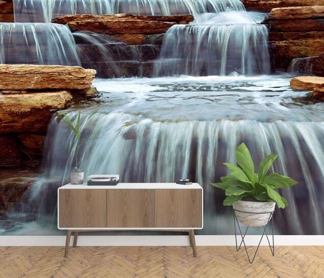 3D Small Waterfall WC138 Wall Murals Wallpaper AJ Wallpaper 2