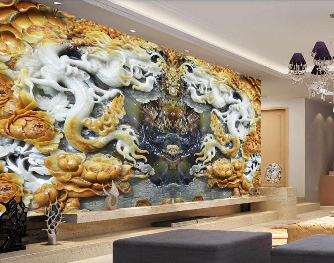 3D Yellow Jade WC140 Wall Murals Wallpaper AJ Wallpaper 2