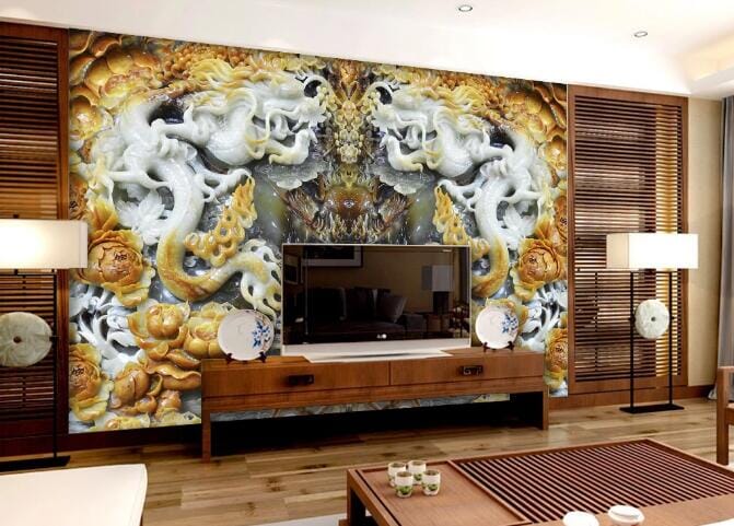 3D Yellow Jade WC140 Wall Murals Wallpaper AJ Wallpaper 2