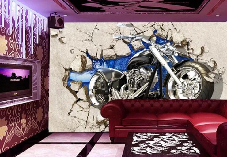 3D Luxury Motorcycle WC158 Wall Murals Wallpaper AJ Wallpaper 2