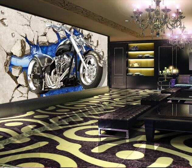 3D Luxury Motorcycle WC158 Wall Murals Wallpaper AJ Wallpaper 2