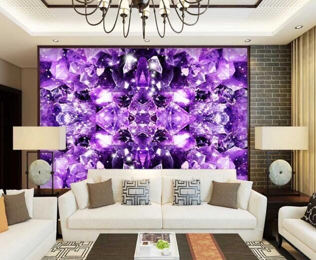3D Purple Crystal WC282 Wall Murals Wallpaper AJ Wallpaper 2