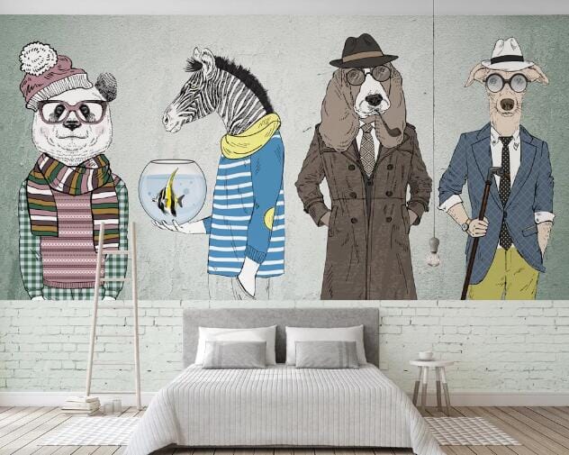 3D Zebra Dog Head WC826 Wall Murals Wallpaper AJ Wallpaper 2