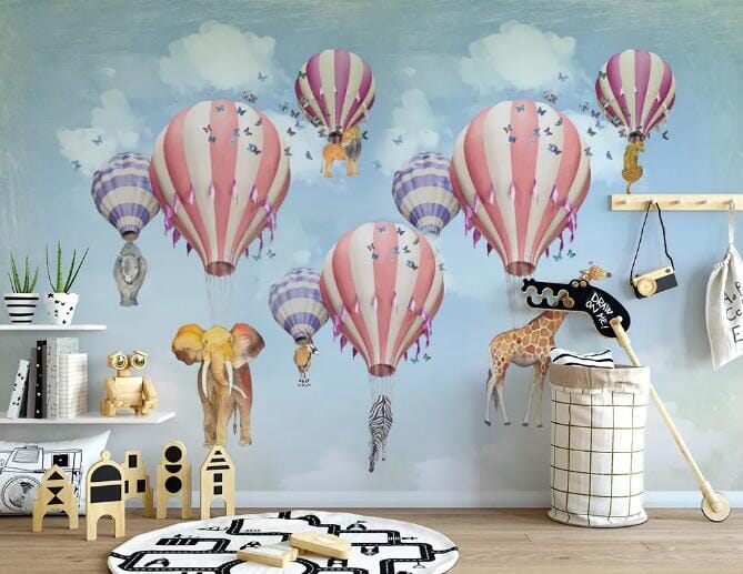 3D Elephant Giraffe WC793 Wall Murals Wallpaper AJ Wallpaper 2