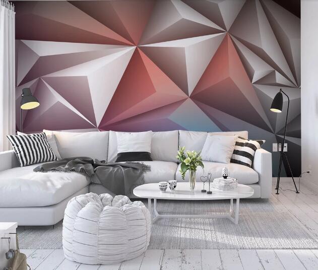3D Red Triangle WC711 Wall Murals