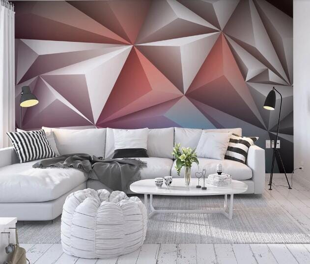 3D Red Triangle WC711 Wall Murals Wallpaper AJ Wallpaper 2