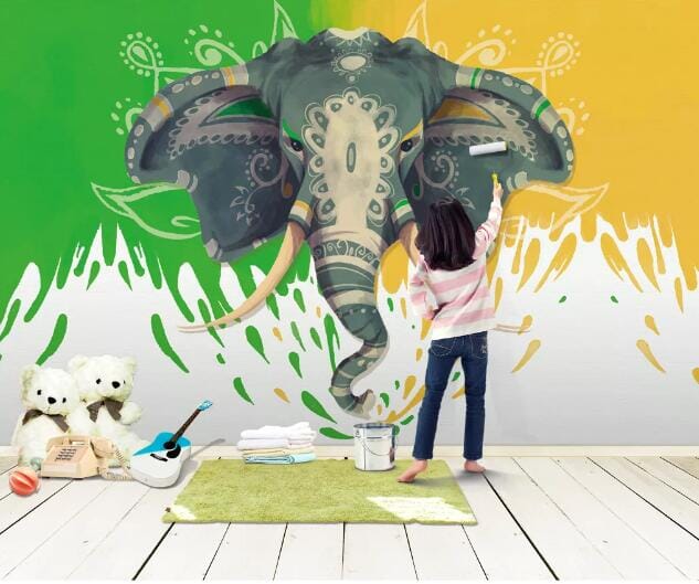 3D Totem Elephant WC654 Wall Murals Wallpaper AJ Wallpaper 2