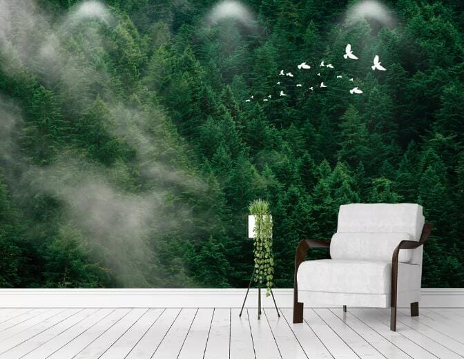 3D Cypress Forest WC616 Wall Murals Wallpaper AJ Wallpaper 2