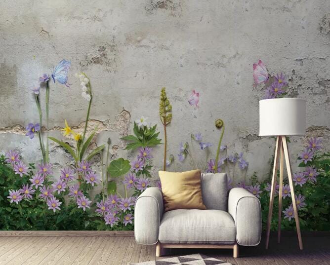 3D Purple Chrysanthemum WC586 Wall Murals Wallpaper AJ Wallpaper 2