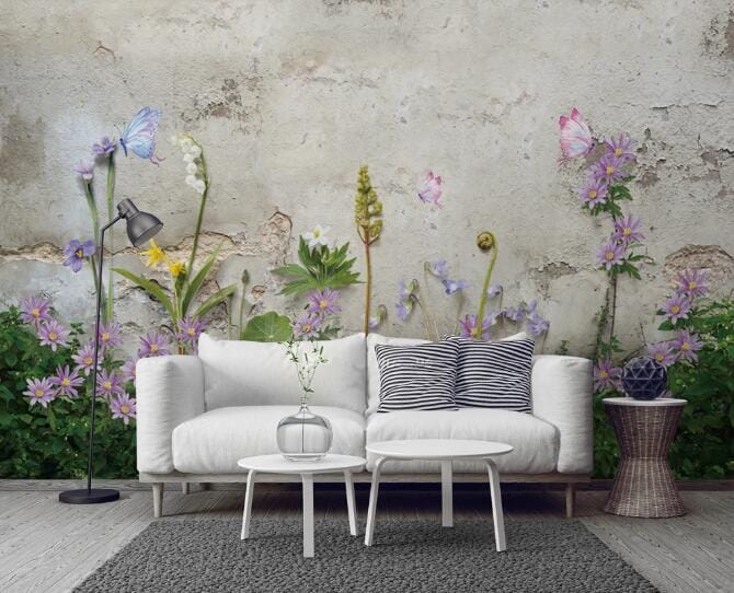 3D Purple Chrysanthemum WC586 Wall Murals Wallpaper AJ Wallpaper 2