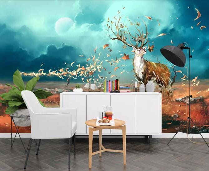 3D Prairie Deer WC955 Wall Murals Wallpaper AJ Wallpaper 2