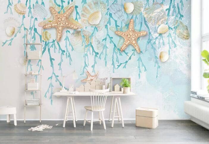 3D Starfish Shell WC474 Wall Murals Wallpaper AJ Wallpaper 2