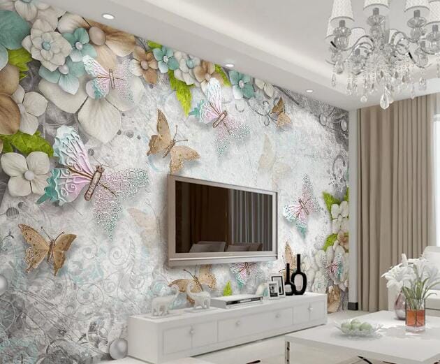 3D Butterfly Decoration WC200 Wall Murals Wallpaper AJ Wallpaper 2