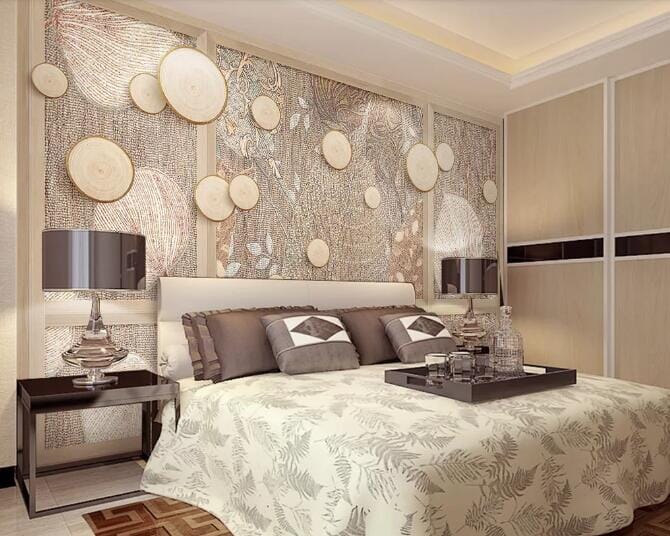3D Embroidery Leaves WC519 Wall Murals Wallpaper AJ Wallpaper 2