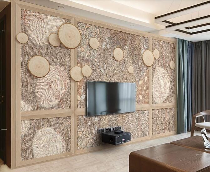 3D Embroidery Leaves WC519 Wall Murals Wallpaper AJ Wallpaper 2