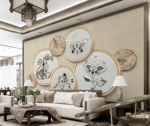3D Embroidered Cat WC227 Wall Murals Wallpaper AJ Wallpaper 2