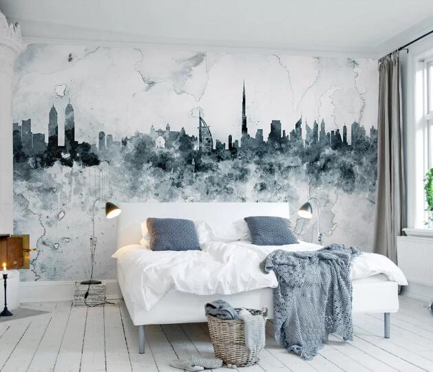 3D City Pattern WC209 Wall Murals