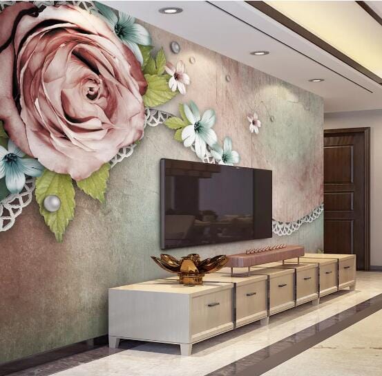3D Purple Rose WC593 Wall Murals Wallpaper AJ Wallpaper 2