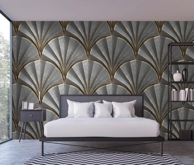 3D Black Folding Umbrella WC1585 Wall Murals
