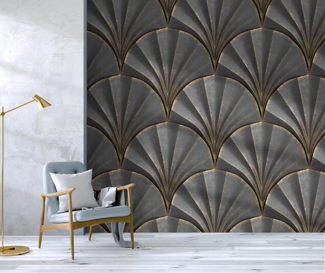 3D Black Folding Umbrella WC1585 Wall Murals