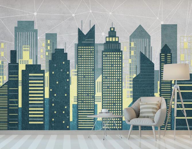 3D Building House WC1386 Wall Murals