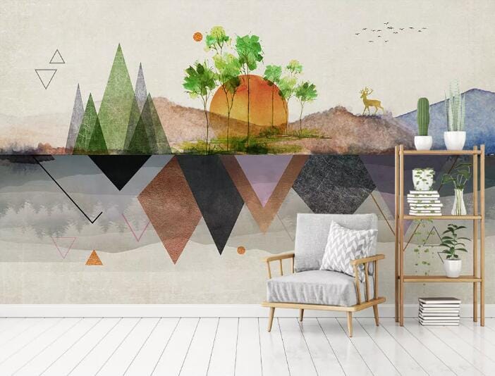 3D Sun Triangle WC882 Wall Murals Wallpaper AJ Wallpaper 2