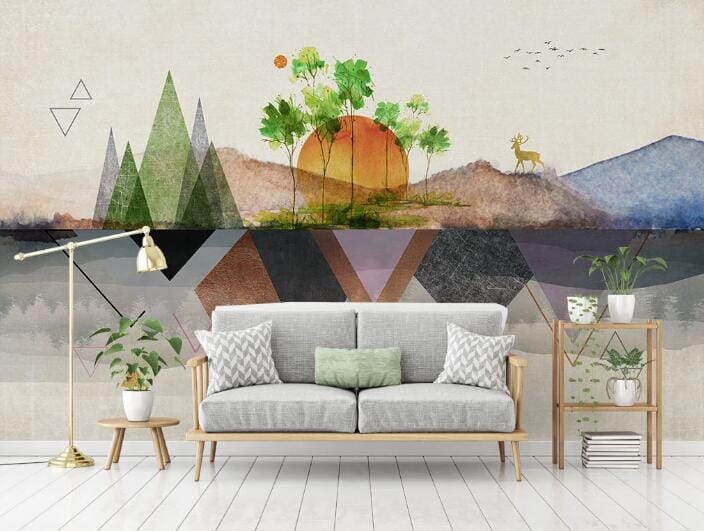 3D Sun Triangle WC882 Wall Murals Wallpaper AJ Wallpaper 2