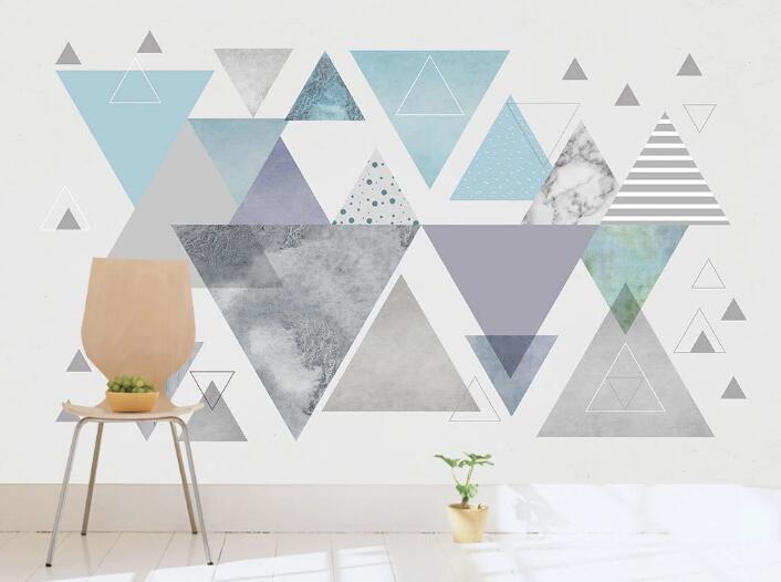 3D Purple Triangle WC590 Wall Murals