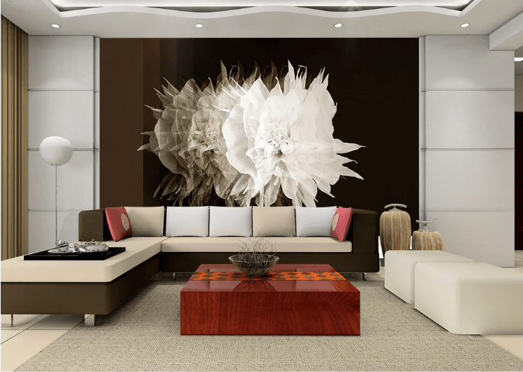 3D White Flower WC348 Wall Murals Wallpaper AJ Wallpaper 2