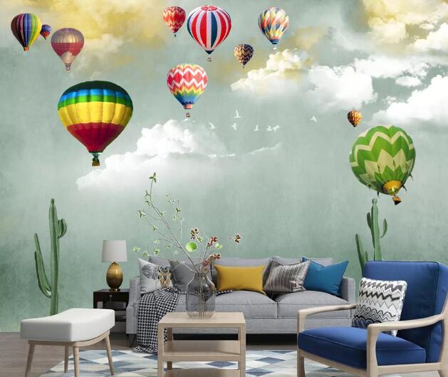 3D Hot Air Balloon WC1462 Wall Murals