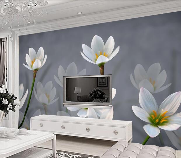 3D Small White Flowers WC1364 Wall Murals