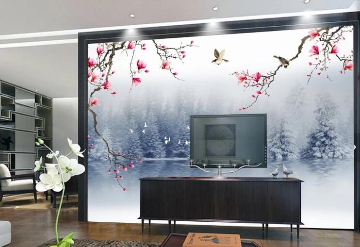3D Cypress Tree WC1067 Wall Murals Wallpaper AJ Wallpaper 2