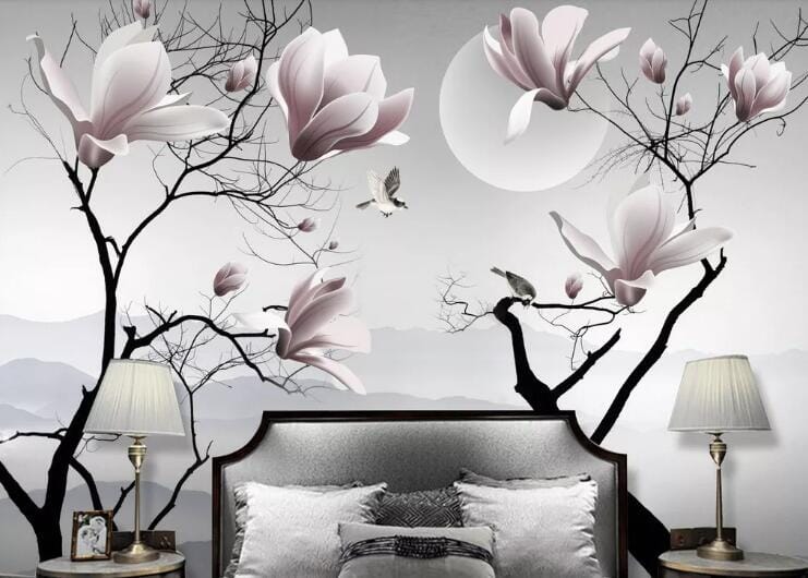 3D Moon Flower WC1026 Wall Murals Wallpaper AJ Wallpaper 2