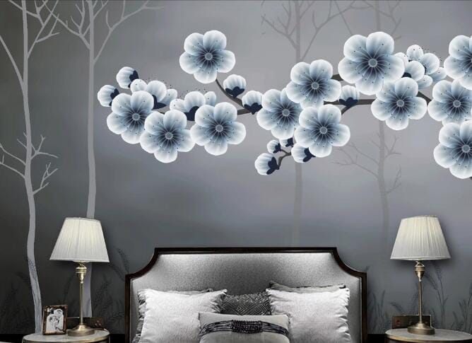 3D Blue Plum WC946 Wall Murals Wallpaper AJ Wallpaper 2