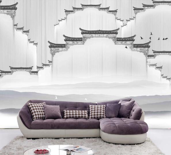 3D House Boat WC391 Wall Murals